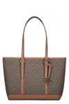 Michael Kors Logo Detail Tote Bag In Brown