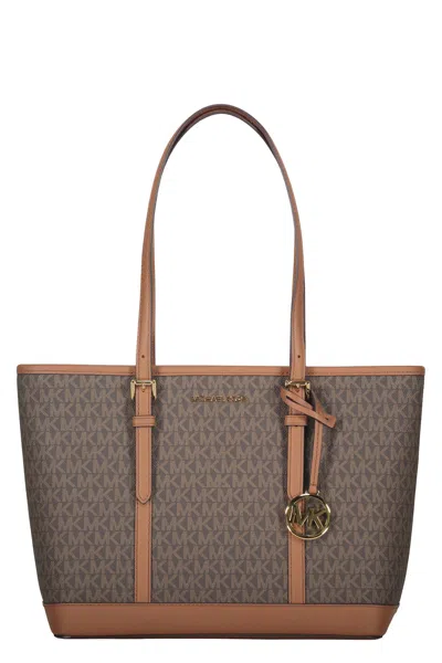 Michael Kors Logo Detail Tote Bag In Brown