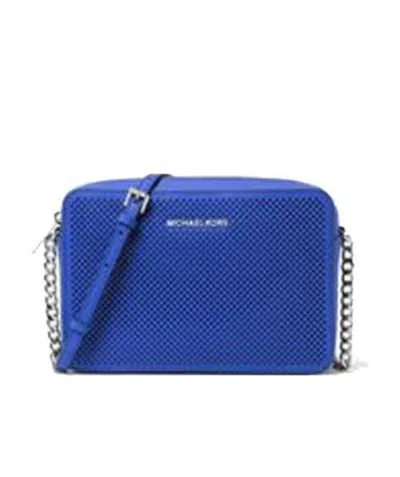 Michael Kors Logo Details Satchel In Blue