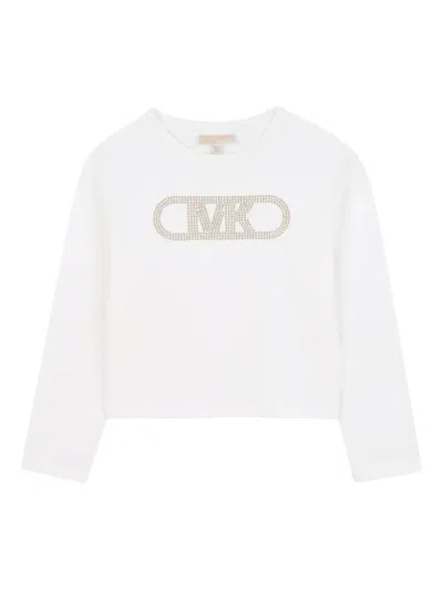 Michael Kors Kids' Logo-embellished T-shirt In White