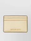 Michael Kors Logo Embossed Card Holder In Neutral