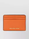 Michael Kors Logo Embossed Card Holder In Orange
