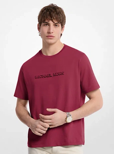 Michael Kors Logo Embossed Cotton Jersey T-shirt