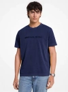 Michael Kors Logo Embossed Cotton T-shirt In Blue