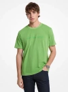 Michael Kors Logo Embossed Cotton T-shirt In Green