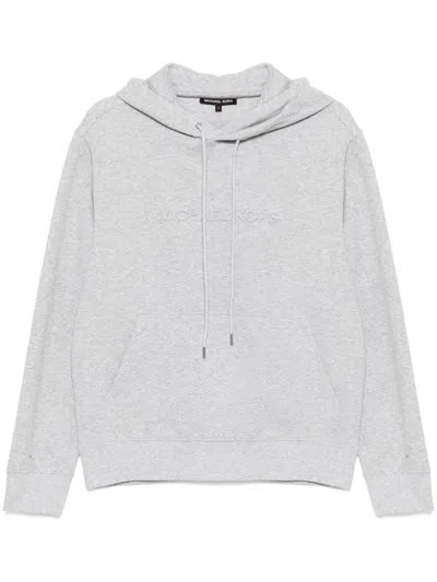 Michael Kors Logo-embossed Hoodie In Grey