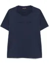 Michael Kors Logo Embossed Cotton T-shirt In 蓝色