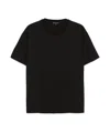 Michael Kors Logo Embossed Cotton T-shirt In Black