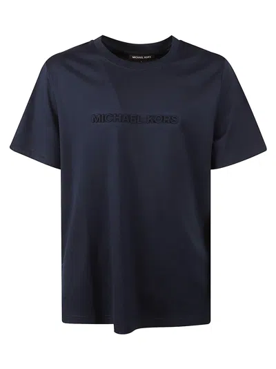 Michael Kors Logo Embossed T-shirt In Blue