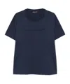 Michael Kors Logo Embossed Cotton T-shirt In Blue