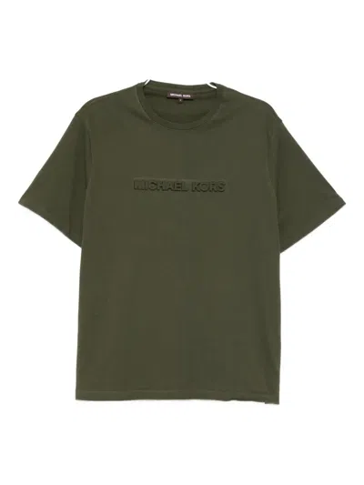 Michael Kors Logo-embossed T-shirt In Green
