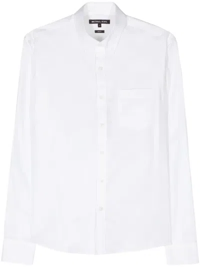 Michael Kors Logo-embroidered Cotton Shirt In White