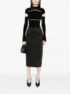 Michael Kors Logo-embroidered Midi Skirt In Black