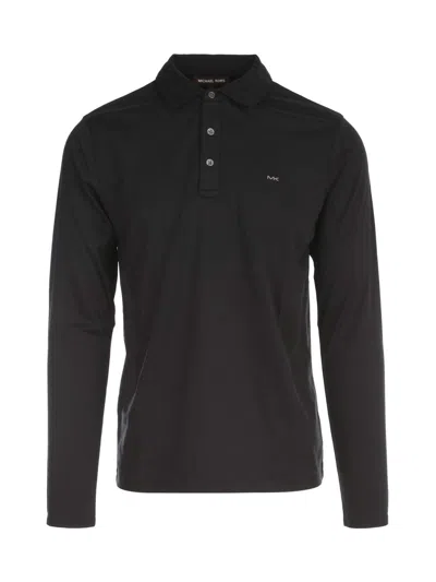 Michael Kors Logo Embroidered Polo Shirt In Black
