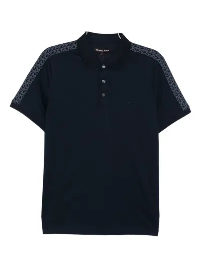 Michael Kors Logo-embroidered Polo Shirt In Blue