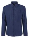 Michael Kors Tailored Shirt With Long Sleeves And Button-down Collar In Blue