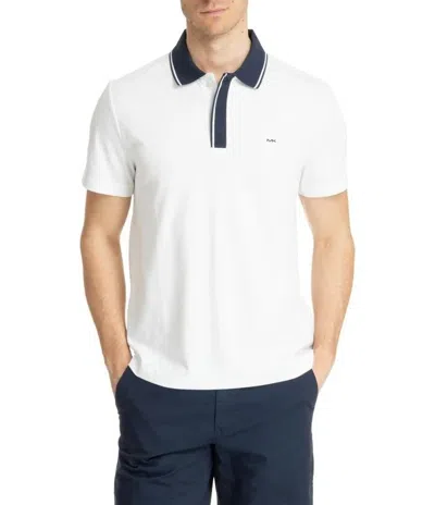 Michael Kors Logo Embroidered Straight Hem Polo Shirt In White