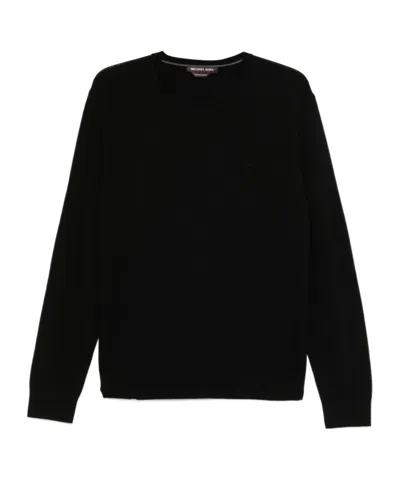 Michael Kors Logo-embroidered Sweater In Black
