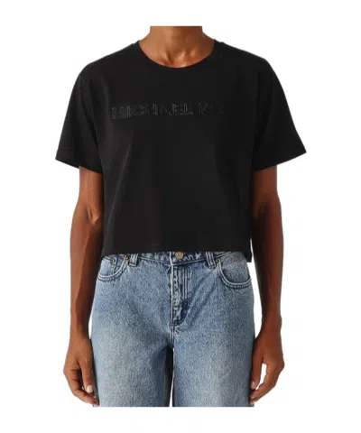 Michael Kors Logo-embroidered T-shirt In Black
