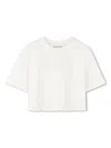 Michael Kors Logo-embroidered T-shirt In Neutrals