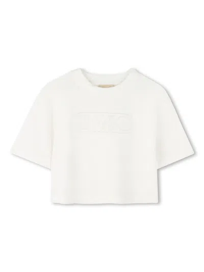 Michael Kors Kids' Logo-embroidered T-shirt In Neutrals