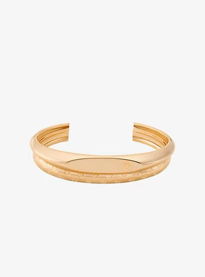 Michael Kors Logo Engraved Cuff In Gold