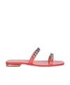 Michael Kors Logo Flat Sandals In Red