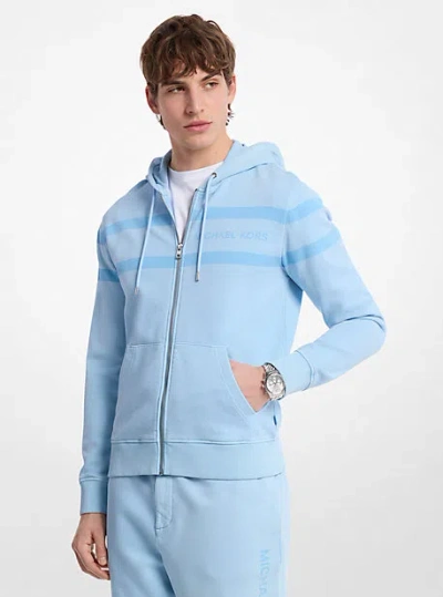 Michael Kors Logo Garment-dyed Cotton Zip Up Hoodie