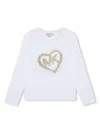 Michael Kors Logo-heart Crew-neck T-shirt In White