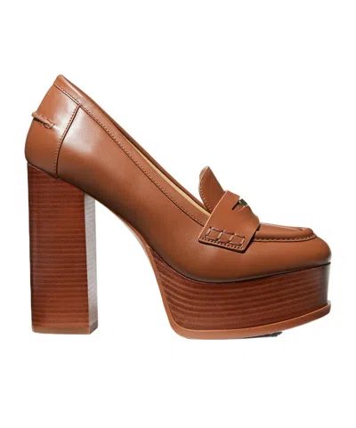 Michael Kors Logo High Heels In Brown
