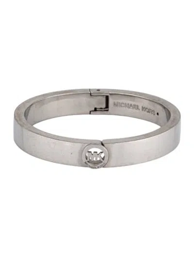 Pre-owned Michael Kors Logo Hinged Bangle Bracelet, 6.75" In Multicolor