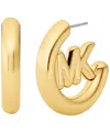 Michael Kors Logo Hoop Earrings In Gold