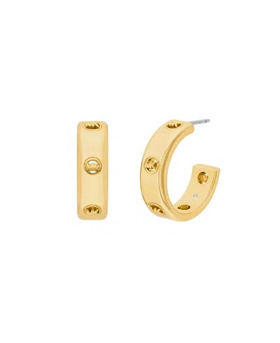 Michael Kors Logo Hoop Earrings In Gold
