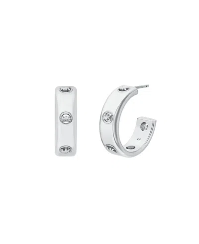 Michael Kors Logo Hoop Earrings In Orange
