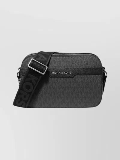Michael Kors Logo Hudson Crossbody Bag With Adjustable Strap In Black