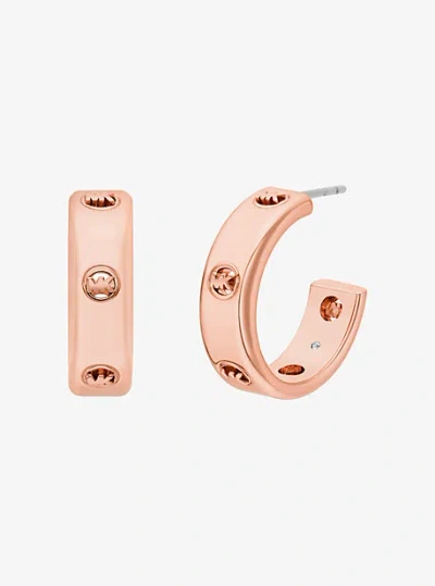 Michael Kors Logo Huggie Earrings In Gold