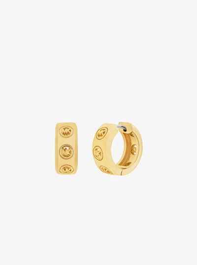 Michael Kors Logo Huggie Earrings In Pattern
