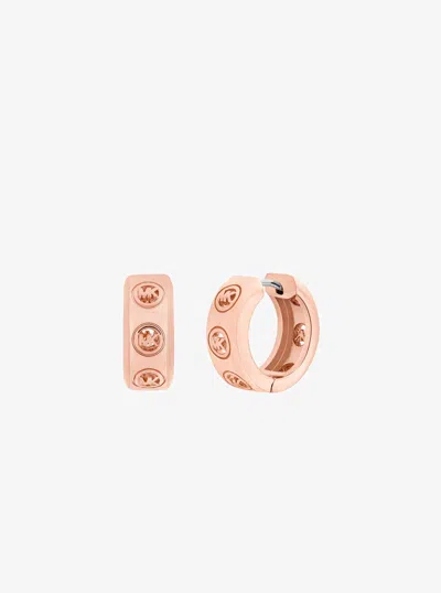 Michael Kors Logo Huggie Earrings In Pink