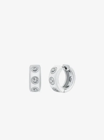 Michael Kors Logo Huggie Earrings In Pink