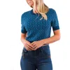 Michael Kors Logo Jacquard Cropped Sweater In Blue