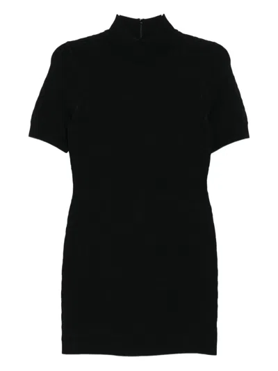 Michael Kors Logo Jacquard Knit Dress In Black