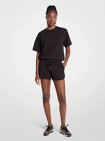 Michael Kors Logo Jacquard Knit Shorts In Black