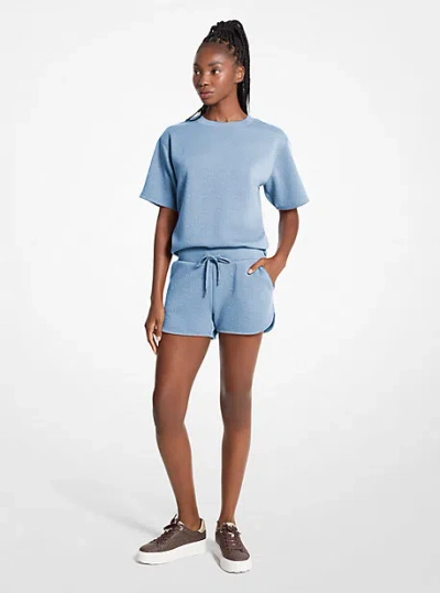 Michael Kors Logo Jacquard Knit Shorts In Blue