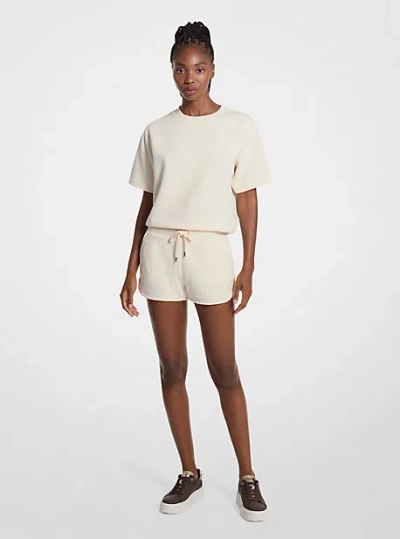 Michael Kors Logo Jacquard Knit Shorts In Natural