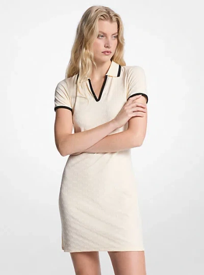 Michael Kors Logo Jacquard Knit Tech Tennis Dress In Brown