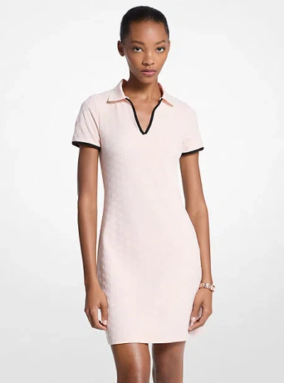 Michael Kors Logo Jacquard Knit Tech Tennis Dress In Pink