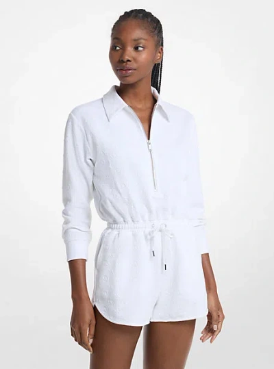 Michael Kors Logo Jacquard Romper In White