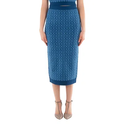 Michael Kors Logo Jacquard Stretch Knit Pencil Skirt, Size Small