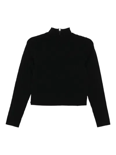 Michael Kors Logo Jacquard Top In Black