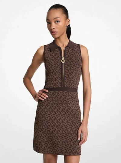 Michael Kors Logo Jacquard Zip-up Dress